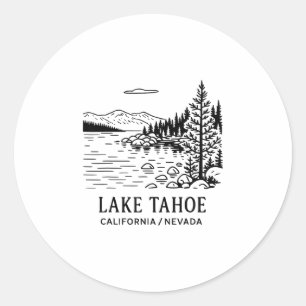 Adesivo Lago Tahoe Desenho Linha Califórnia Nevada Naturez