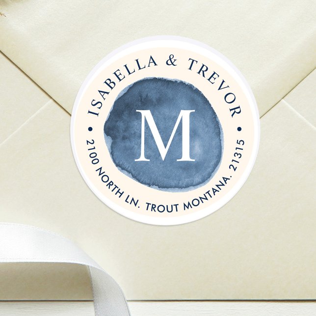 Adesivo Lago Water Stain | Monograma Envelope Selo (Criador carregado)