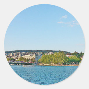 Adesivo Lago Zurich, vista para a ponte de Bellevue