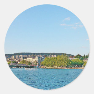 Adesivo Lago Zurich, vista para a ponte de Bellevue