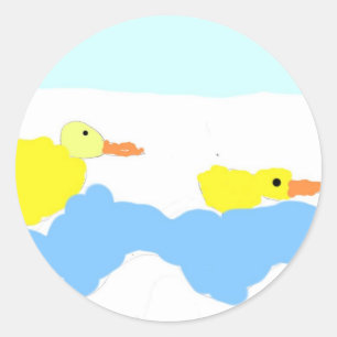 Adesivo lagoa com patos