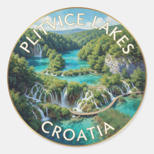 Adesivo Lagos de Plitvice Croácia Cachoeiras Turquesa