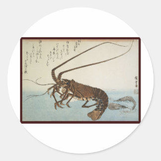 Adesivo Lagosta e camarões da folha de Ando Hiroshige