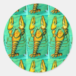 Adesivo lagostas de carne com vinheta verde