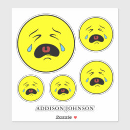 Adesivo Lágrimas de Choro Tristes Coleção de Rosto Amarelo