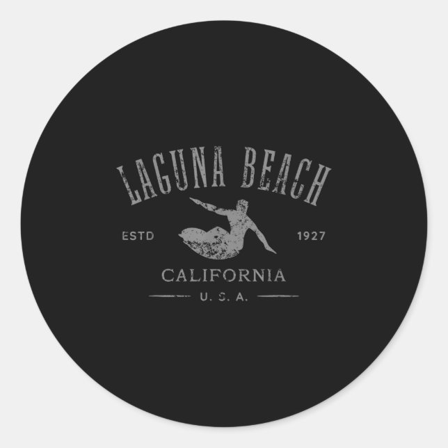 Adesivo Laguna Beach California Surf Distante Design (Frente)