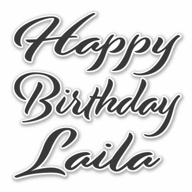 Adesivo Laila Name Vorname black Sticker Geburtstag (Frente)
