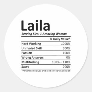Adesivo Laila Nutrition Nome Personalizado Natal Divertido