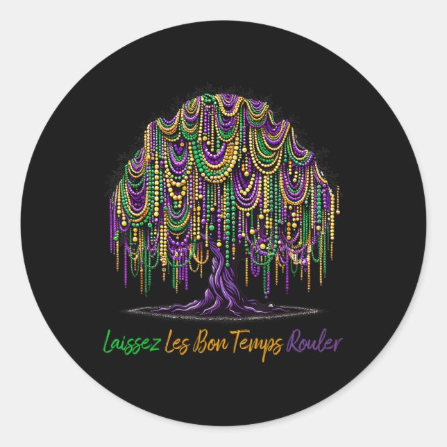Adesivo Laissez Les Bon Temps Rouler Mardi Gras Tree Miçan (Frente)