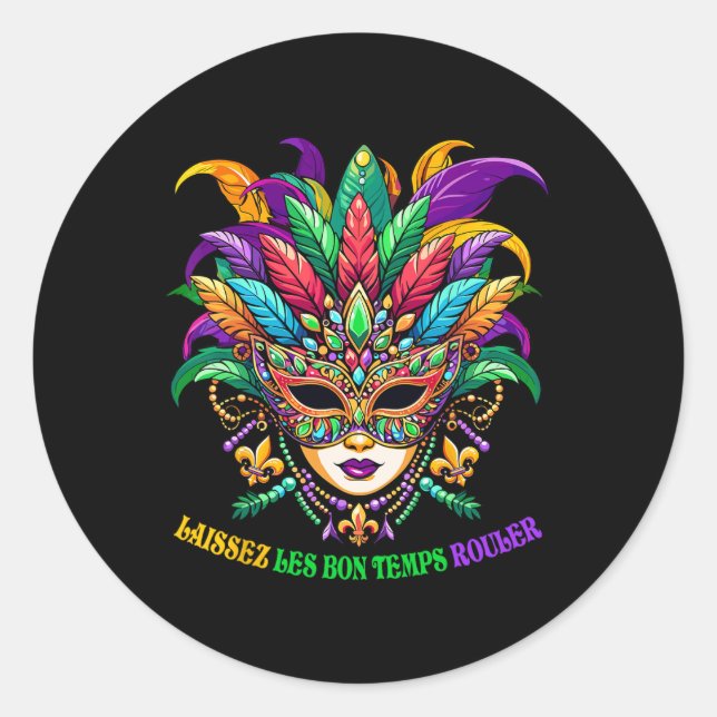 Adesivo Laissez Les Bons Temps Rouler Jester Mask Miçangas (Frente)