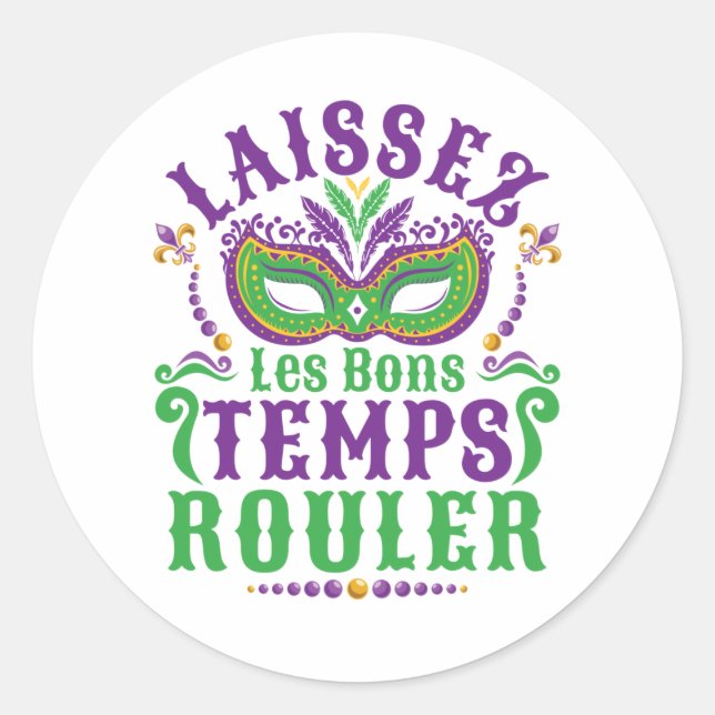 Adesivo Laissez Les Bons Temps Rouler Mardi Gras (Frente)