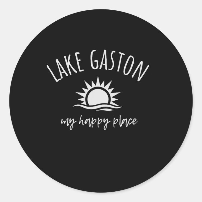 Adesivo Lake Gaston My Happy Place Boating Fishing Camping (Frente)