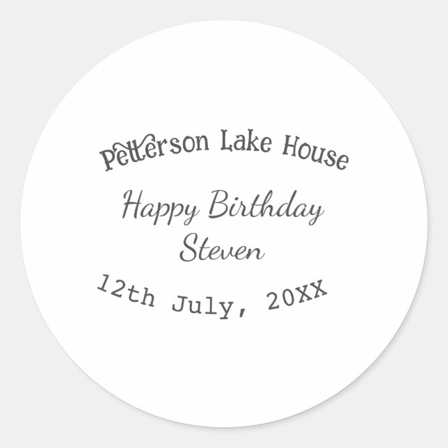 Adesivo Lake house beach happy birthday add name date year (Frente)