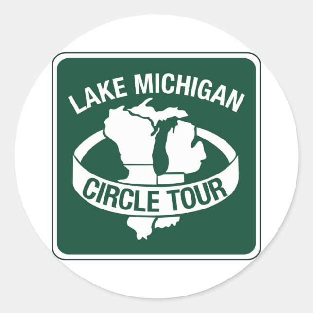 Adesivo Lake Michigan Circle Tour, Sign, Wisconsin, EUA (Frente)