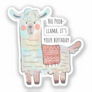 Adesivo Lama-cute, desenho de animais alpaca