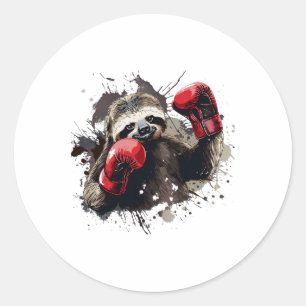 Adesivo Lama de Boxing com luvas de boxe Engraçada B