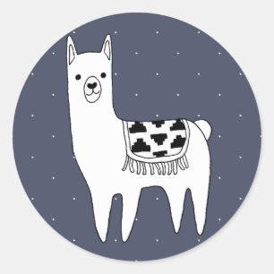 Adesivo Lama esboçado moderno na moda