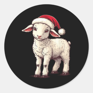 Adesivo Lamb Santa Hat Engraçado Framer Lamb Cristo Xmas
