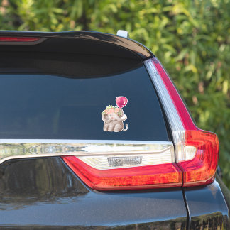 Adesivo Lâmina d'água Elefante bebê com coroa floral