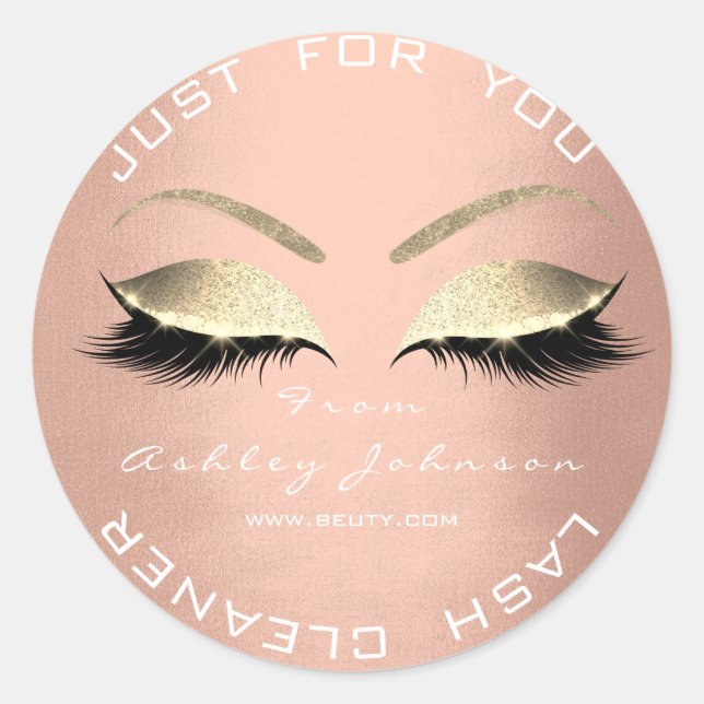 Adesivo Lâmina Dourada Lash Cleaner do Salão de Bela Branc (Frente)