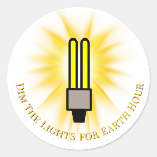 Adesivo Lâmpada CFL Escureça as Luzes Hora da Terra