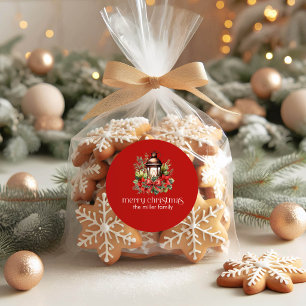 Adesivo Lâmpada Decorada de Natal Feliz Natal
