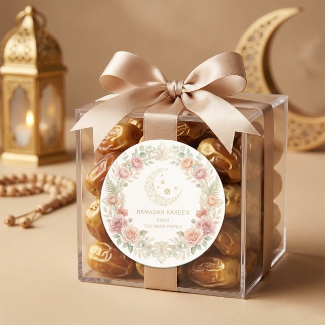 Adesivo Lâmpada Floral Ramadan Kareem Blush (#RamadanKareem #EidMubarak #RamadanDecor #IslamicDesign #RamadanSticker #EidGifts #MuslimArt #Ramada)