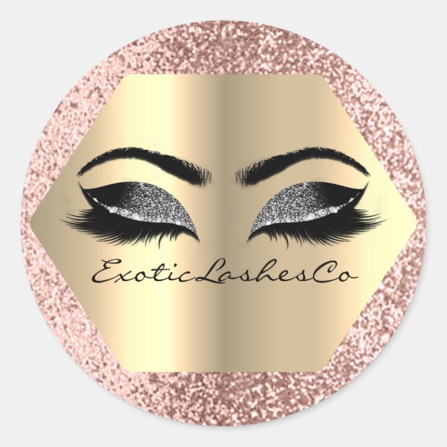 Adesivo Lâmpadas de Rosa Hexagonal de Makeup Dourada Preta (Frente)