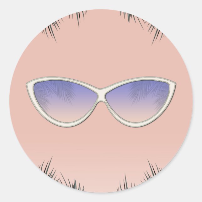 Adesivo Lâmpadas Retro Óculos de sol Doce 16 Festa Piscina (Frente)