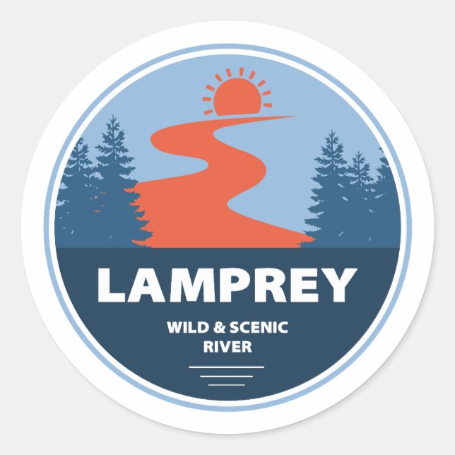 Adesivo Lamprey Wild E Scenic River New Hampshire (Frente)