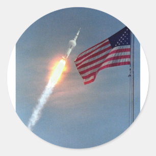 Adesivo Lançamento de Apollo 11, com bandeira, NASA