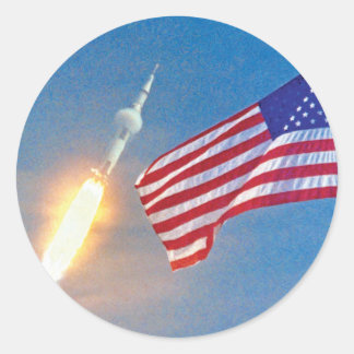 Adesivo Lançamento do Apollo 11 com a bandeira americana