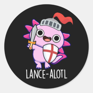 Adesivo Lance-a-lotl Funny Axolotl Knight Pun Dark BG