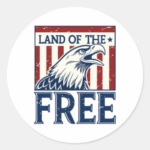 Adesivo Land of the Free - Vintage USA Eagle Graphic