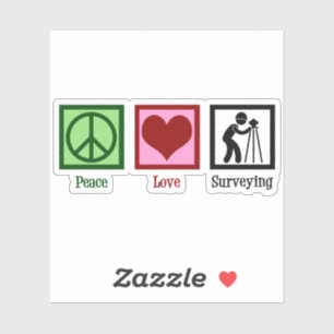 Adesivo Land Surveyor Peace Love Survey Company