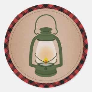 Adesivo Lanterna de acampamento verde da xadrez