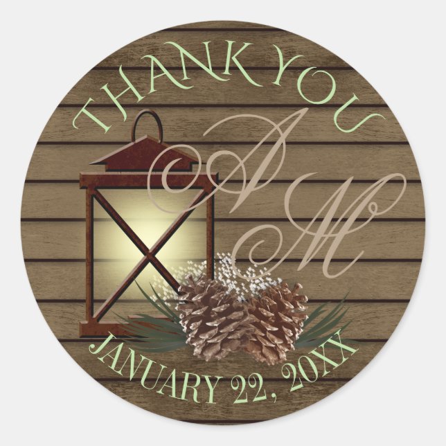 Adesivo Lanterna e Monograma Russo do Inverno do Pinho (Frente)