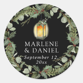 Adesivo Lanterna Elegante White Winter n Red Holly Envelop