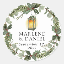 Adesivo Lanterna Elegante White Winter n Red Holly Envelop