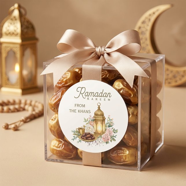 Adesivo Lanterna Floral do Ramadan Kareem (#RamadanKareem #EidMubarak #RamadanDecor #IslamicDesign #RamadanSticker #EidGifts #MuslimArt #Ramada)