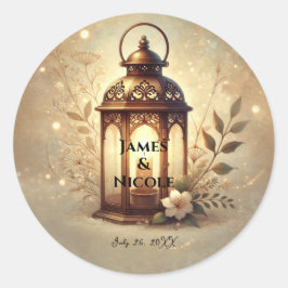 Adesivo Lanterna Romântica de Bronze Casamento Rústico