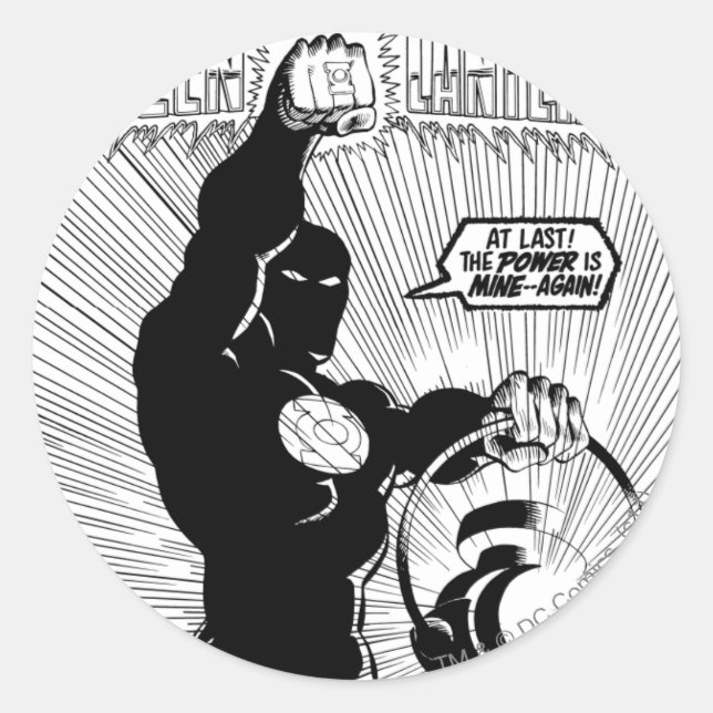 Adesivo Lanterna Verde - Lanterna Brilhante, Preto e Branc (Frente)