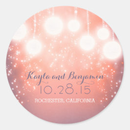 Adesivo lanternas de casamento rosa romântica