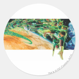 Adesivo Lanternas Verdes Voando no Espaço