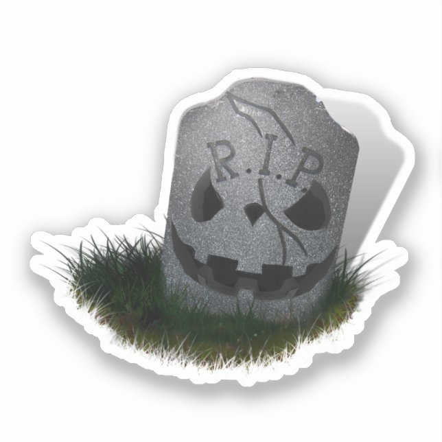 Adesivo Lápide Assustadora de R.I.P. Halloween (Frente)