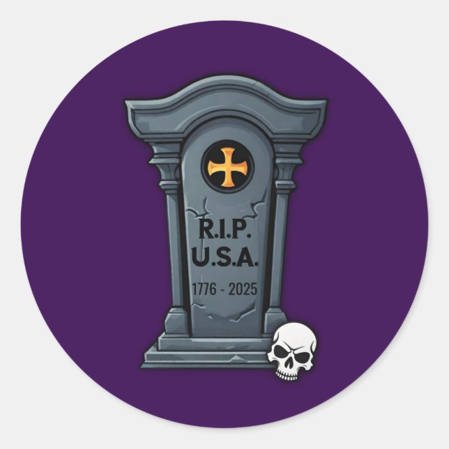 Adesivo Lápide de Halloween R.I.P. EUA (Frente)