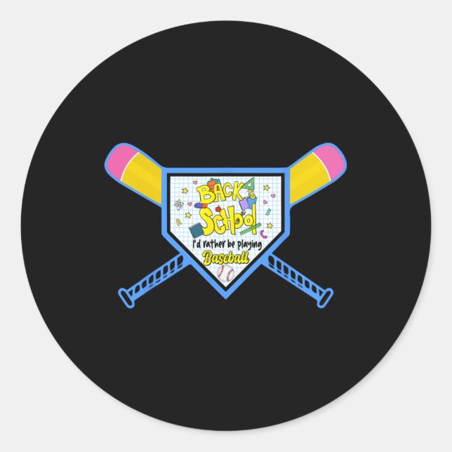 Adesivo Lápis De Placa De Baseball De Volta Para Os Menino (Frente)