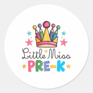 Adesivo Lápis Miss Pré-k Coroa Fofo Ck Para a Escola Prime