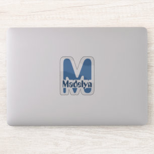 Adesivo Laptop da janela de nome de cinograma azul à prova