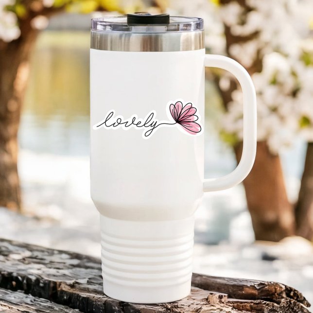 Adesivo Laptop de Flor de Palavras Adorável | Autocolante (Lovely Affirmation Vinyl Sticker)